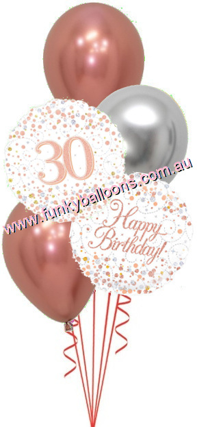(image for) 30th Fizz Rose Gold Birthday Bouquet - Click Image to Close