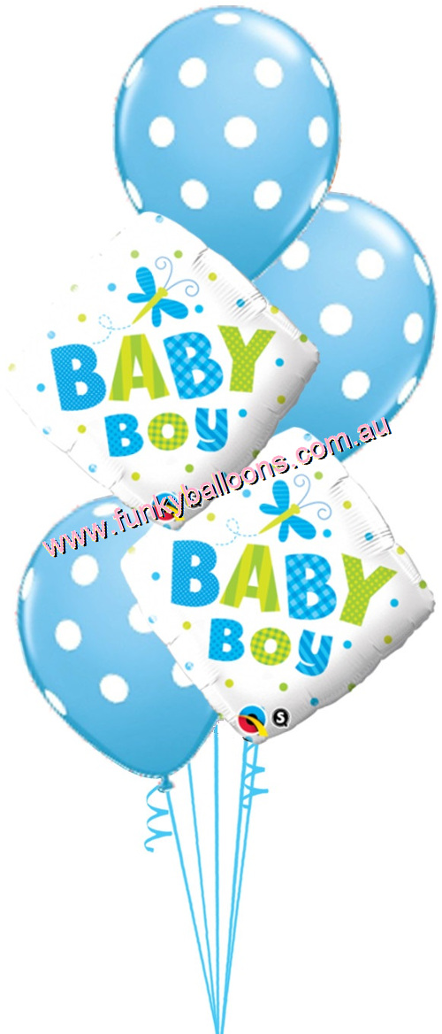 (image for) Baby Boy Dragonfly + Dots Bouquet - Click Image to Close