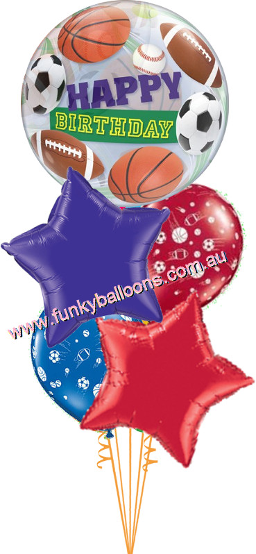 (image for) Birthday Sports Balls Bouquet - Click Image to Close