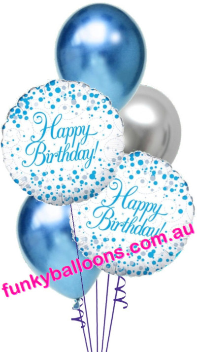 (image for) Happy Birthday Fizz Blue Bouquet - Click Image to Close