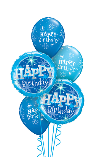 (image for) Electric Blue Happy Birthday Bouquet - Click Image to Close