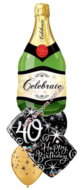 (image for) 40th Champagne Sparkles Birthday Bouquet - Click Image to Close