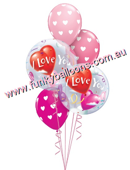 (image for) I Love You Hearts + Bubbles Bouquet - Click Image to Close