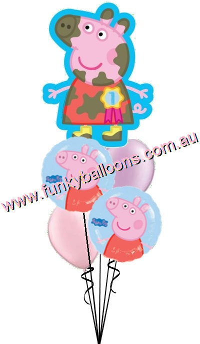 (image for) Let's Get Muddy Peppa Pig Balloon Bouquet - Click Image to Close