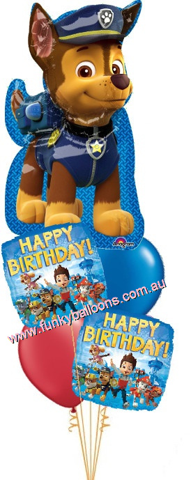 (image for) Paw Patrol Chase Birthday Bouquet - Click Image to Close