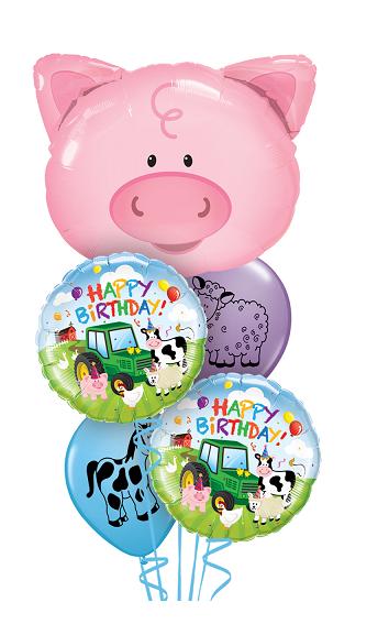 (image for) Playful Pig Happy Birthday Bouquet - Click Image to Close