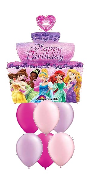 (image for) Princess Birthday Cake Balloon Bouquet