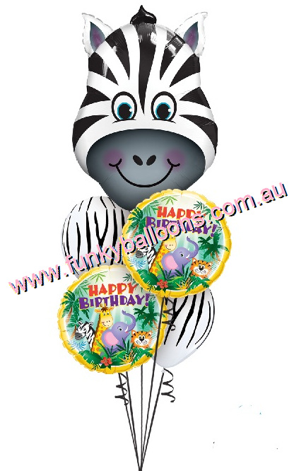 (image for) Zany Birthday Zebra Bouquet - Click Image to Close