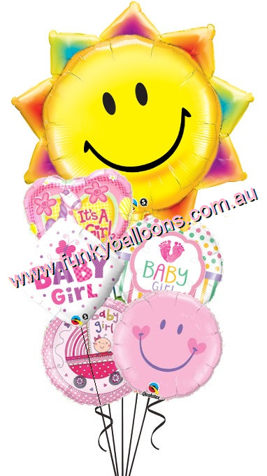 (image for) Baby Girl Sun + Smiles Bouquet - Click Image to Close