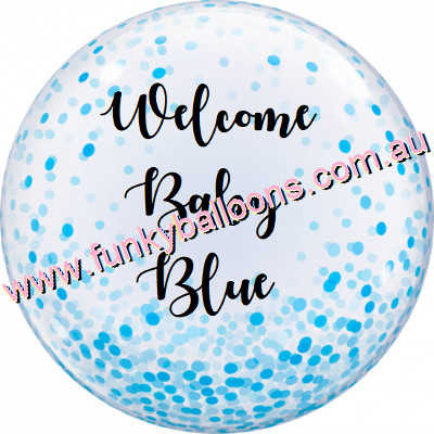 Personalised Bubble Balloon - Blue Dots Pattern