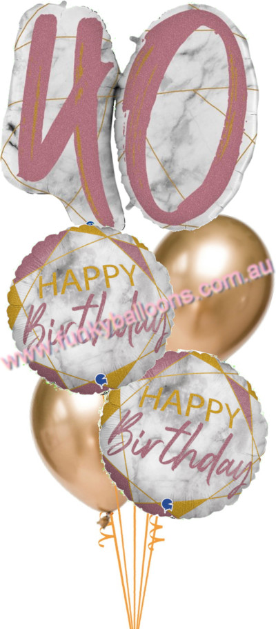 (image for) 40th Deluxe Marble Rose Gold Birthday Bouquet