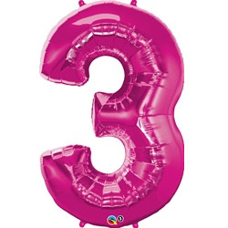 Number 3 Foil Supershape (Choice of Colours)