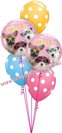 (image for) Puppies With Eyeglasses Birthday Bouquet