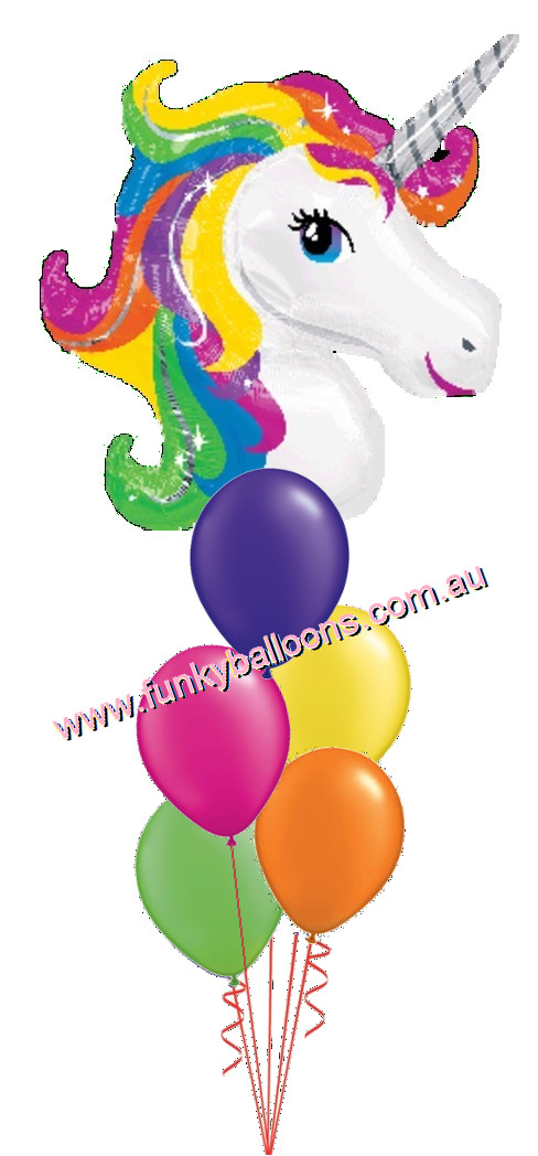 Rainbow Unicorn Balloon Bouquet